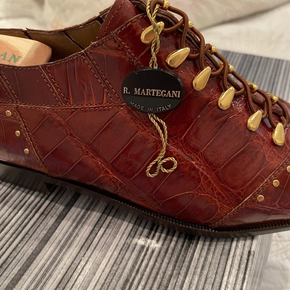 Vintage Romano Martegani Lace Up Alligator Shoes - Picture 4 of 13
